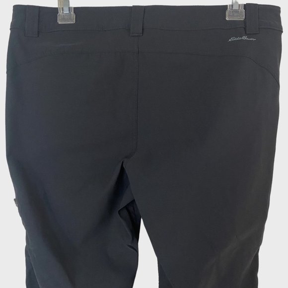 Eddie Bauer Tech Capri Pants Womens 12 Navy Black Stretch Hiking Trail Casual - Picture 6 of 9